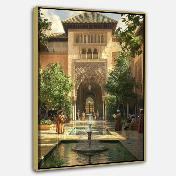 Cour Andalouse à Grenade - Palais de l'Alhambra, Architecture Islamique