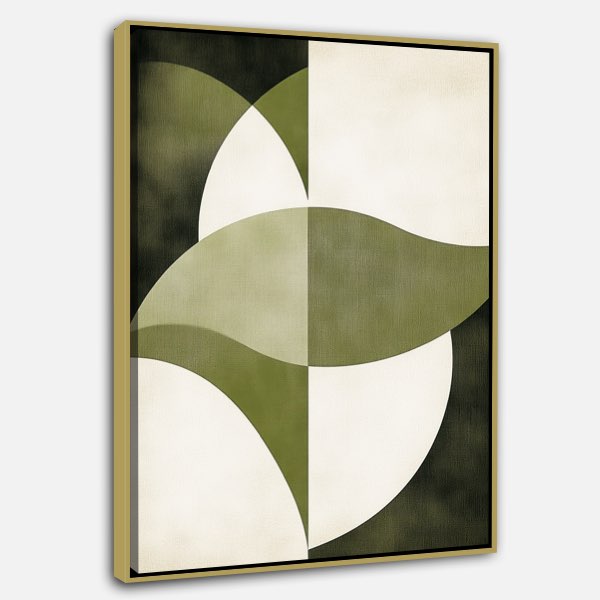 Art Minimaliste Japandi Vert et Beige