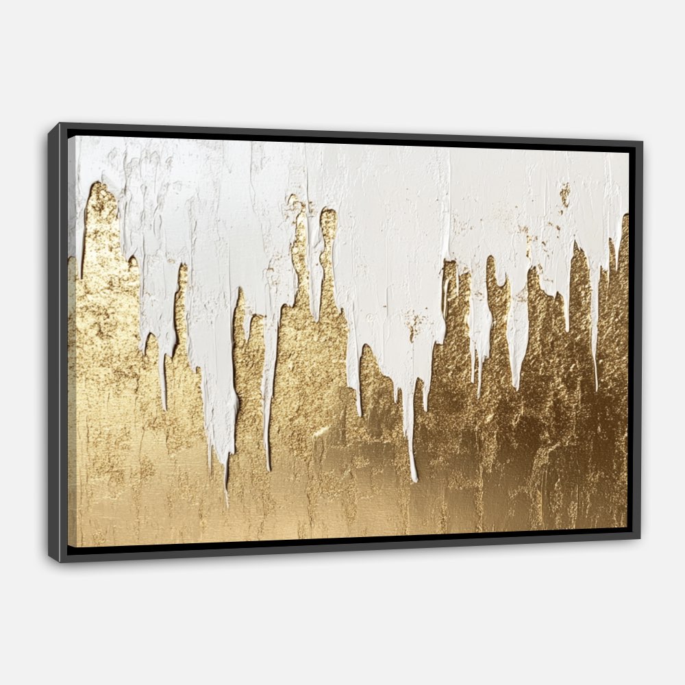 Peinture Abstraite avec Paillettes Dorées - Élégance Dégradée