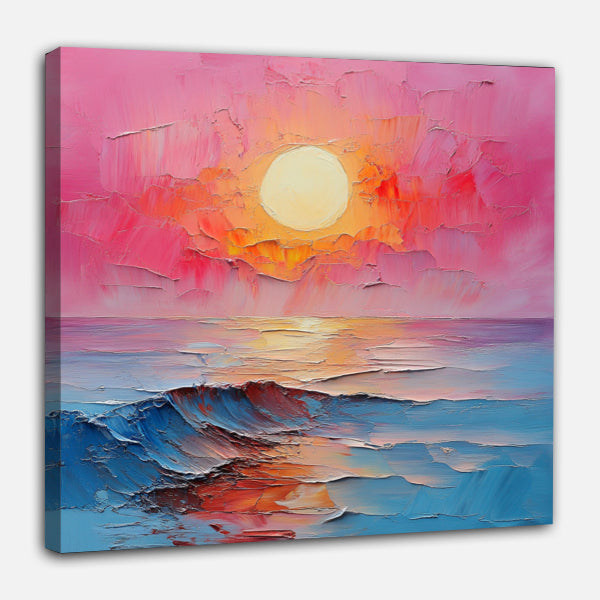 Peinture Abstraite Paysage au Lever du Soleil