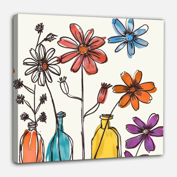 Fleurs minimalistes griffonnées