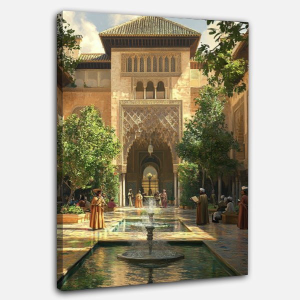 Cour Andalouse à Grenade - Palais de l'Alhambra, Architecture Islamique
