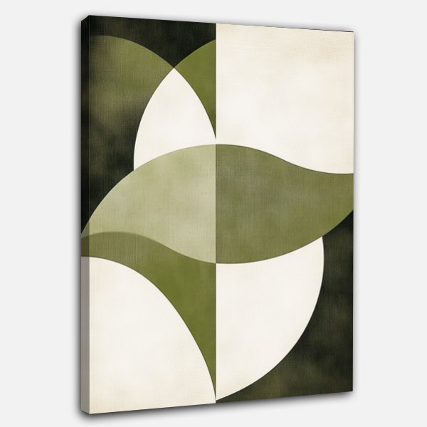 Art Minimaliste Japandi Vert et Beige