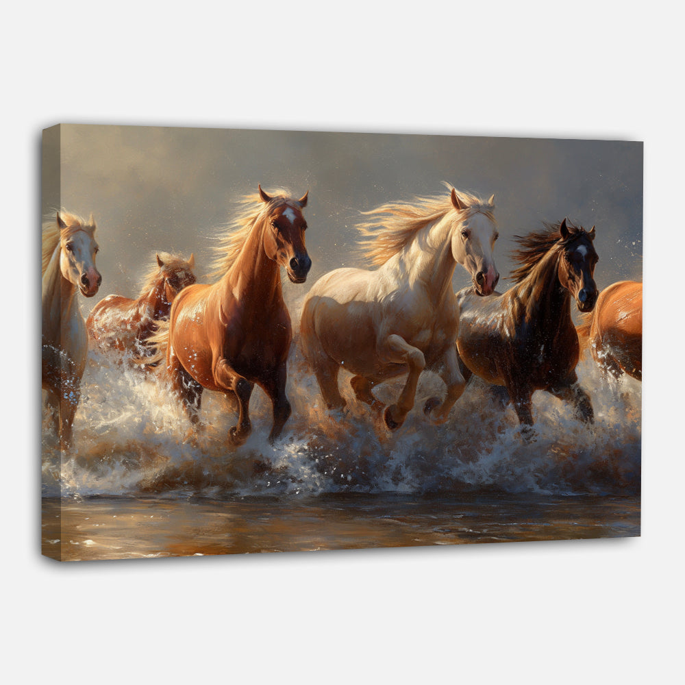 Chevaux sur le rivage