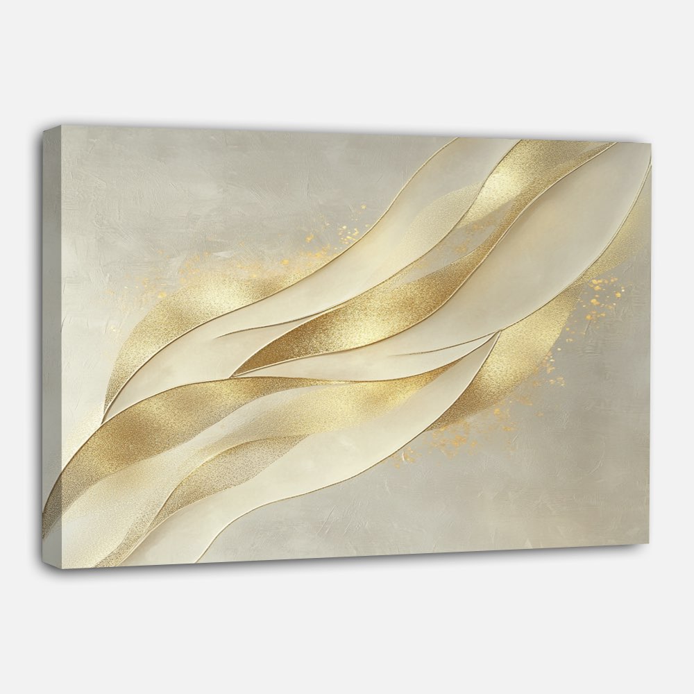 Fond Contemporain Crème avec Fines Touches d'Or