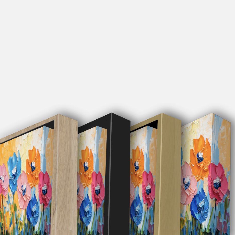 Tableau Abstrait Cubiste - Profils et Couleurs Contrastées
