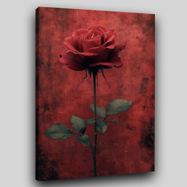 Motif Photogravure Wabi Sabi - Roses Rouges Gothiques