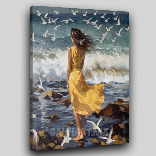 Fille Plage Jaune