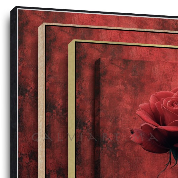 Motif Photogravure Wabi Sabi - Roses Rouges Gothiques