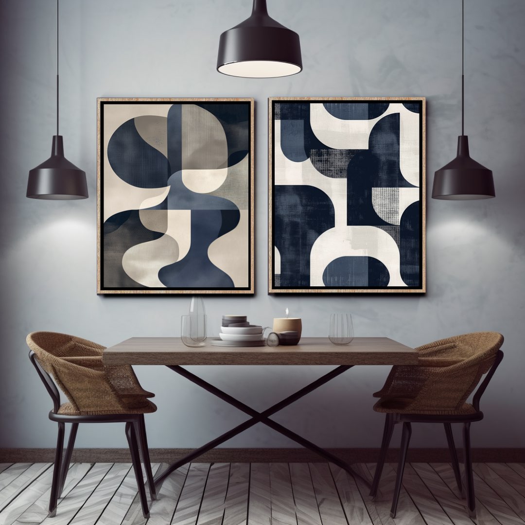 Formes Minimalistes en Bleu Marine