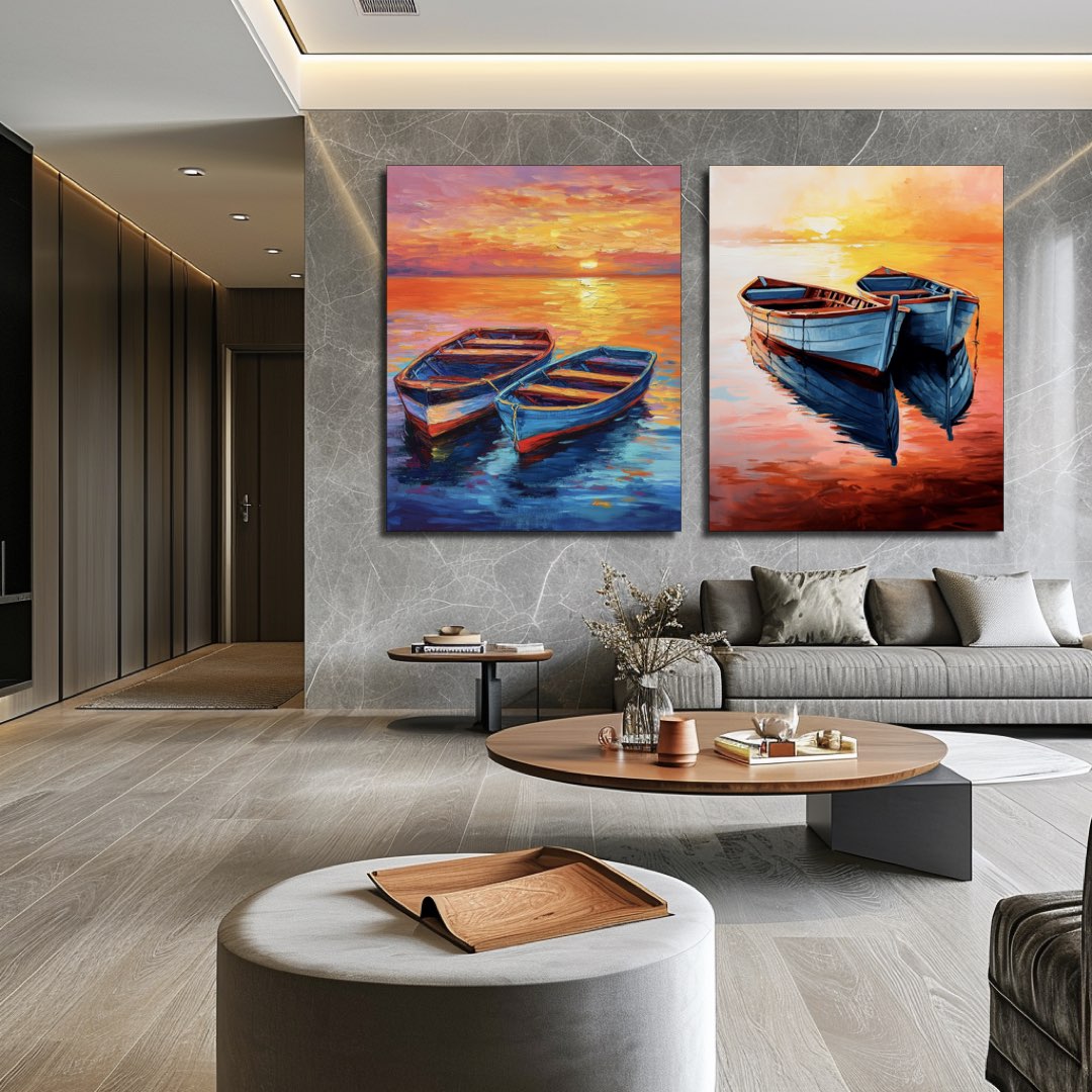 Bateaux au Lever du Soleil