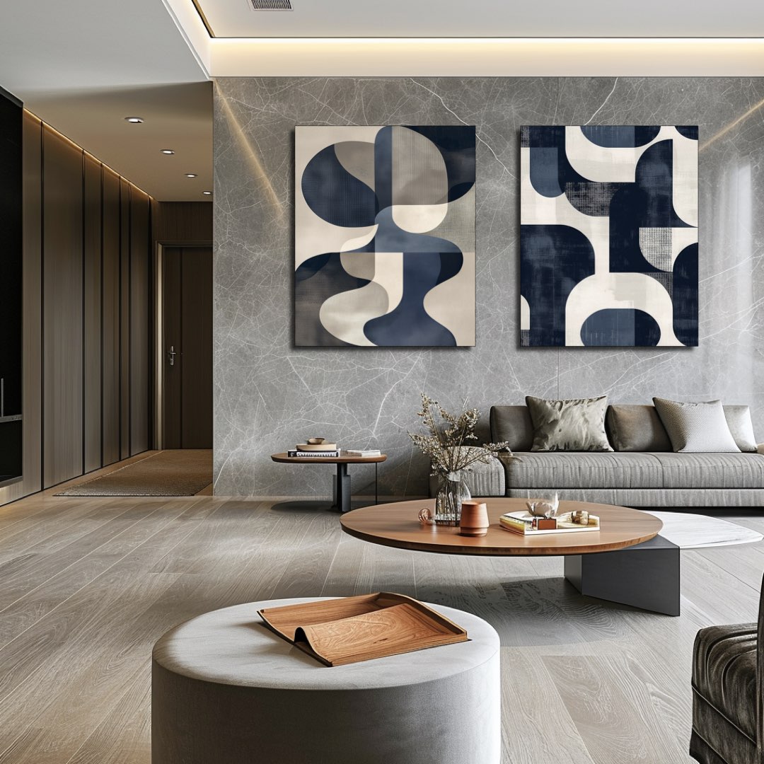 Formes Minimalistes en Bleu Marine