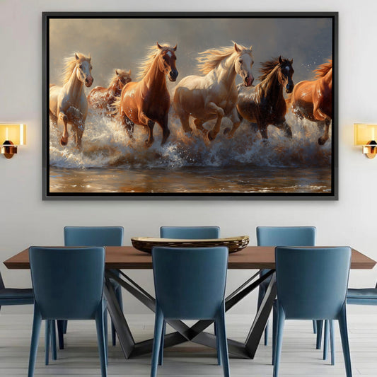 Chevaux sur le rivage