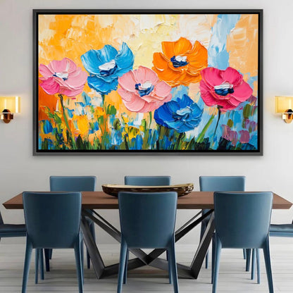Tableau Abstrait Cubiste - Profils et Couleurs Contrastées
