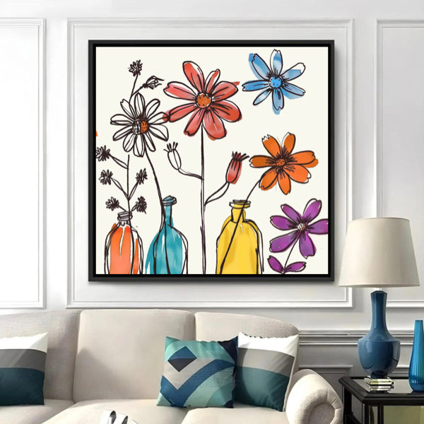 Fleurs minimalistes griffonnées