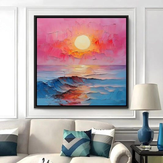 Peinture Abstraite Paysage au Lever du Soleil