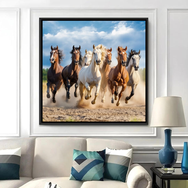 Course élan chevaux