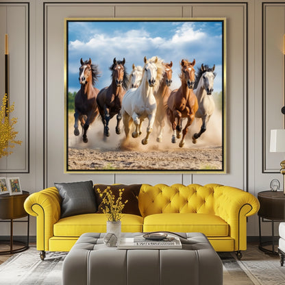 Course élan chevaux