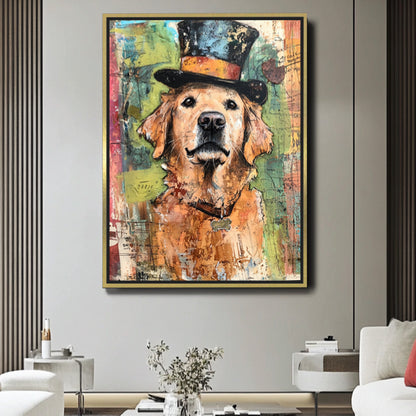 Chien au chapeau