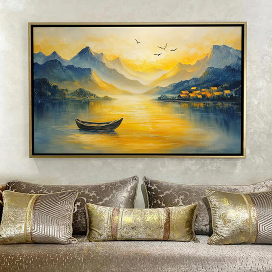 Peinture Montagnes Aube