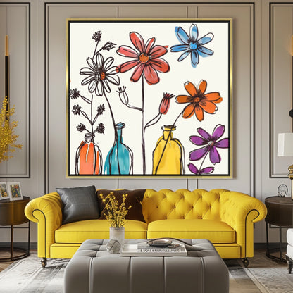 Fleurs minimalistes griffonnées
