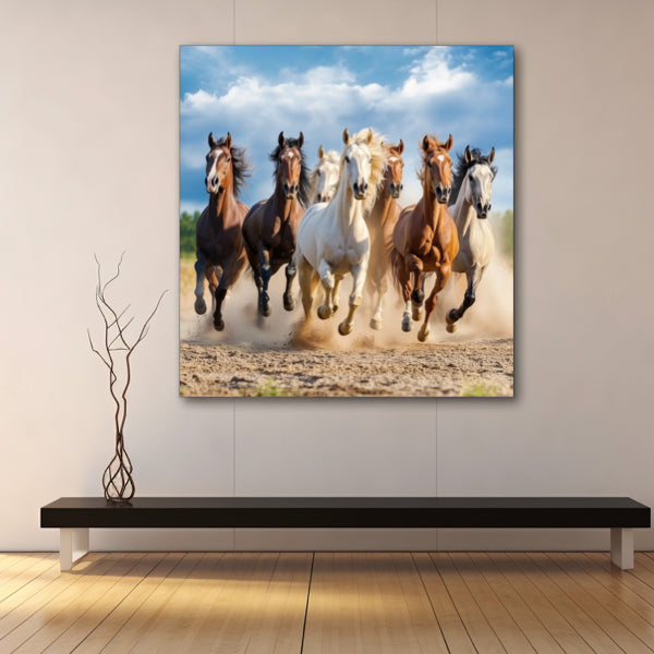 Course élan chevaux