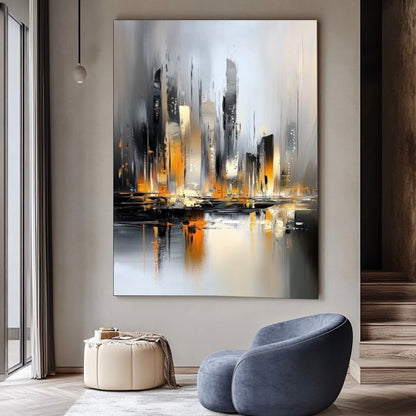 Art abstraitsombre - Marina de nuit avec yachts