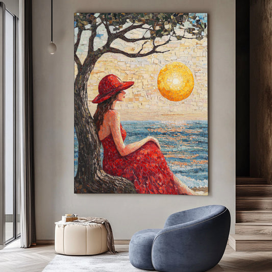 Femme sous l'arbre