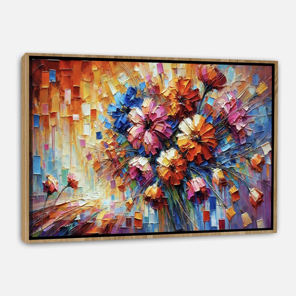 Fleurs colorées sur toile