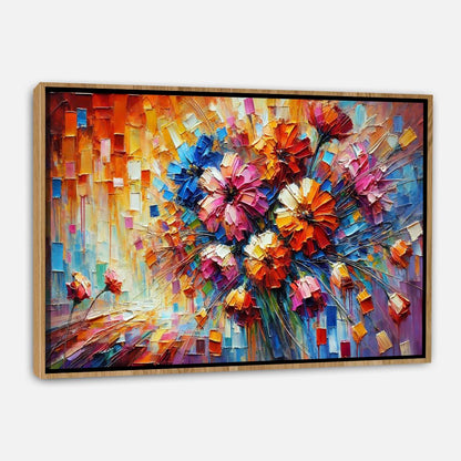 Fleurs colorées sur toile