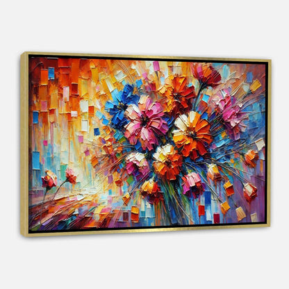 Fleurs colorées sur toile