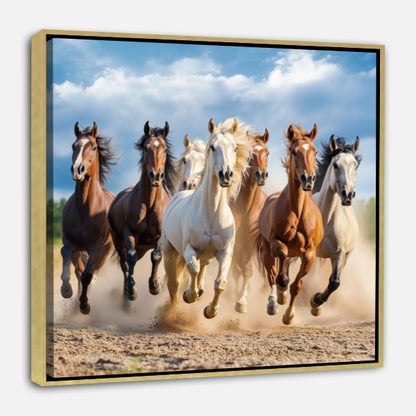 Course élan chevaux