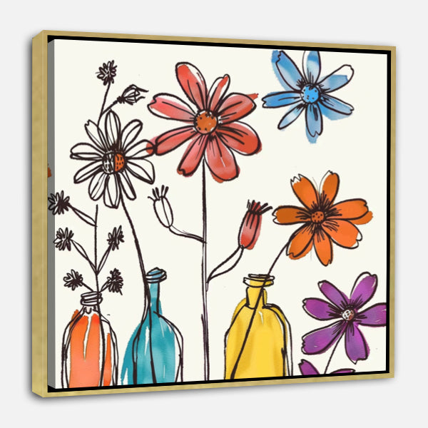 Fleurs minimalistes griffonnées