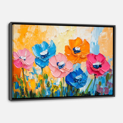 Tableau Abstrait Cubiste - Profils et Couleurs Contrastées