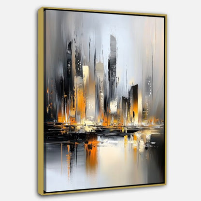 Art abstraitsombre - Marina de nuit avec yachts