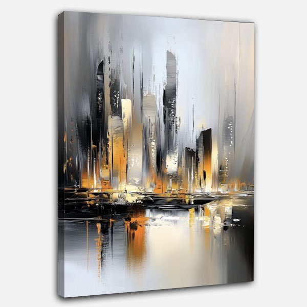Art abstraitsombre - Marina de nuit avec yachts
