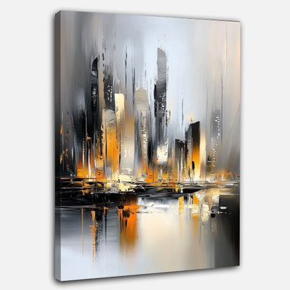 Art abstraitsombre - Marina de nuit avec yachts