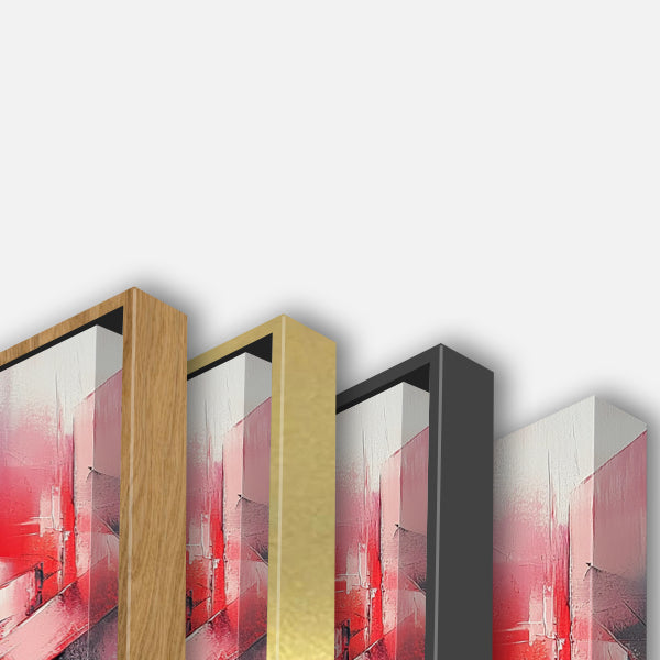 Peinture Abstraite aux Teintes Rouge Clair et Rose Foncé