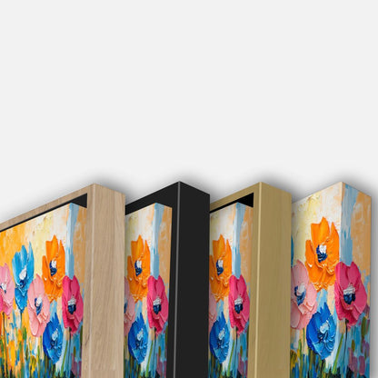 Tableau Abstrait Cubiste - Profils et Couleurs Contrastées
