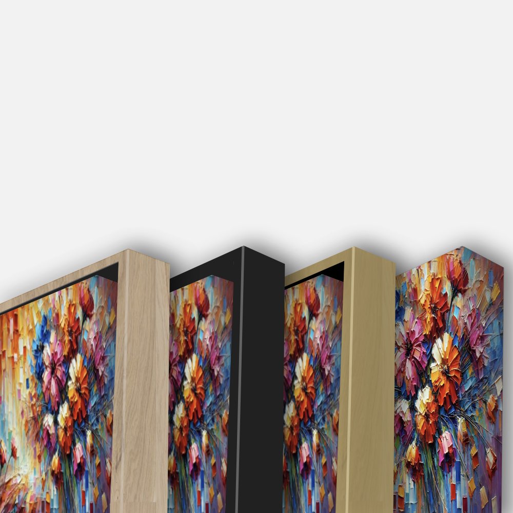 Fleurs colorées sur toile
