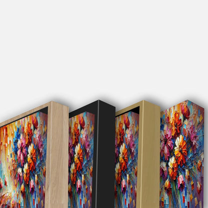Fleurs colorées sur toile